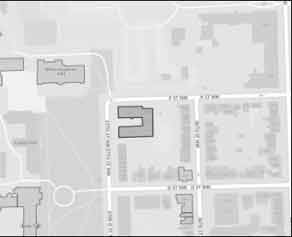 Map depicting Poulton Hall at the corner of 37th St NW and P St NW in Washington DC